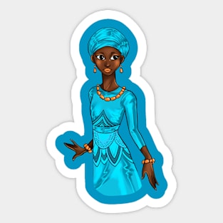 Black is Beautiful - Nigeria African Girl in traditional outfit Sticker